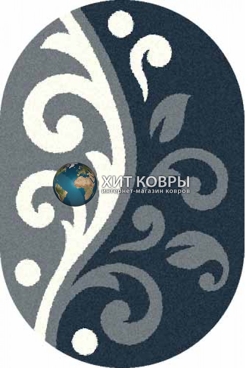 Российский ковер  овальный Platinum t621 голубой бирюзовый